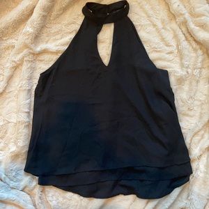 Black collar neck blouse